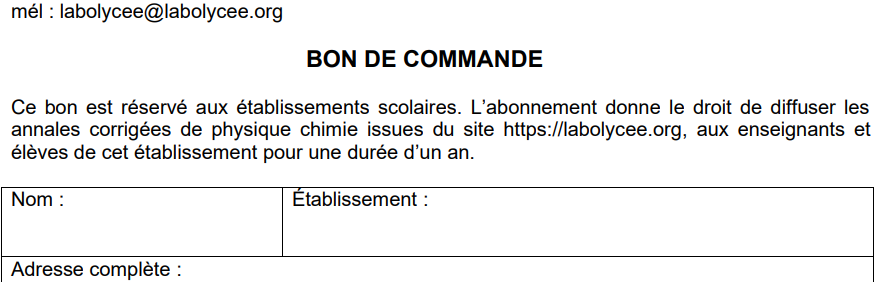 Labolycee's tweet image. Nous finançons nos serveurs grâce à votre soutien. Voici le bon de commande à transmettre au gestionnaire de votre lycée labolycee.org/sites/default/… A titre individuel, il est aussi possible de faire un don par CB (compte Paypal non nécessaire) labolycee.org/faire-un-don
Bonne rentrée !