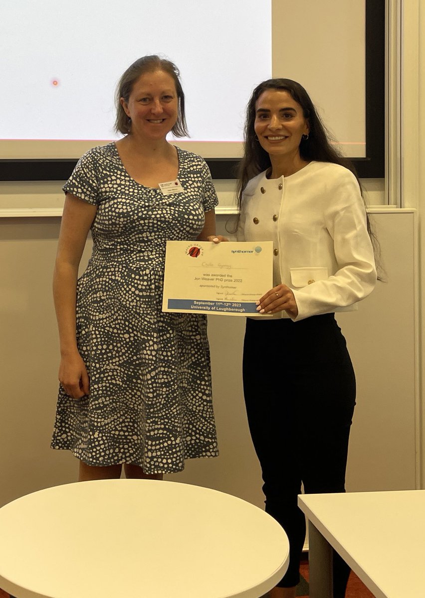 MacroGroup_UK's tweet photo. Csilla György receiving her #jonweaver phd prize from @helen_willcock Excellent talk! https://t.co/ucYsi6ofVN