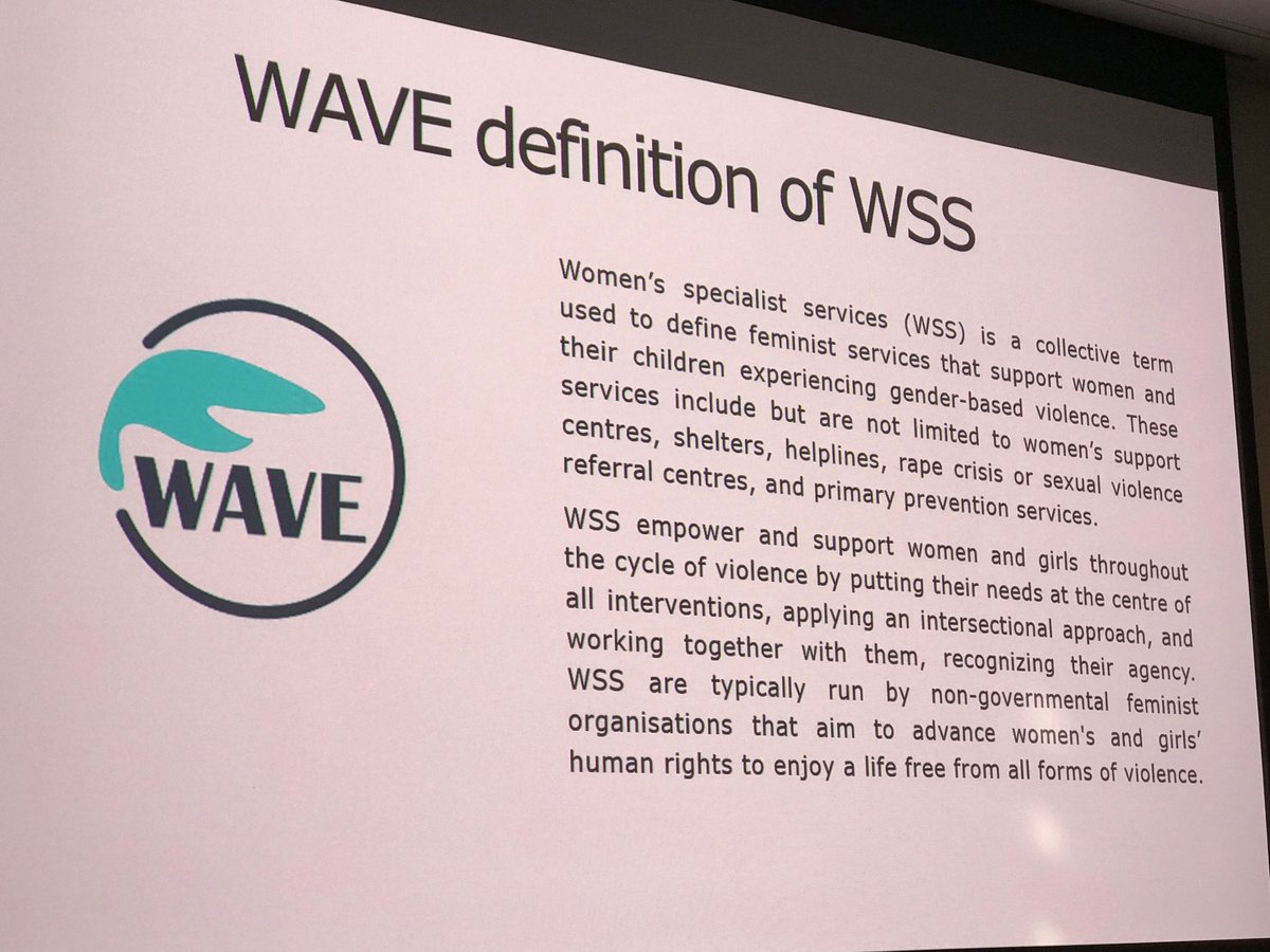 Susana Pavlou and WAVE’s definition of womens specialist services. It’s time to push back against the backlash and combat gender neutrality. Yes! Fantastic keynote. #ECDV2023