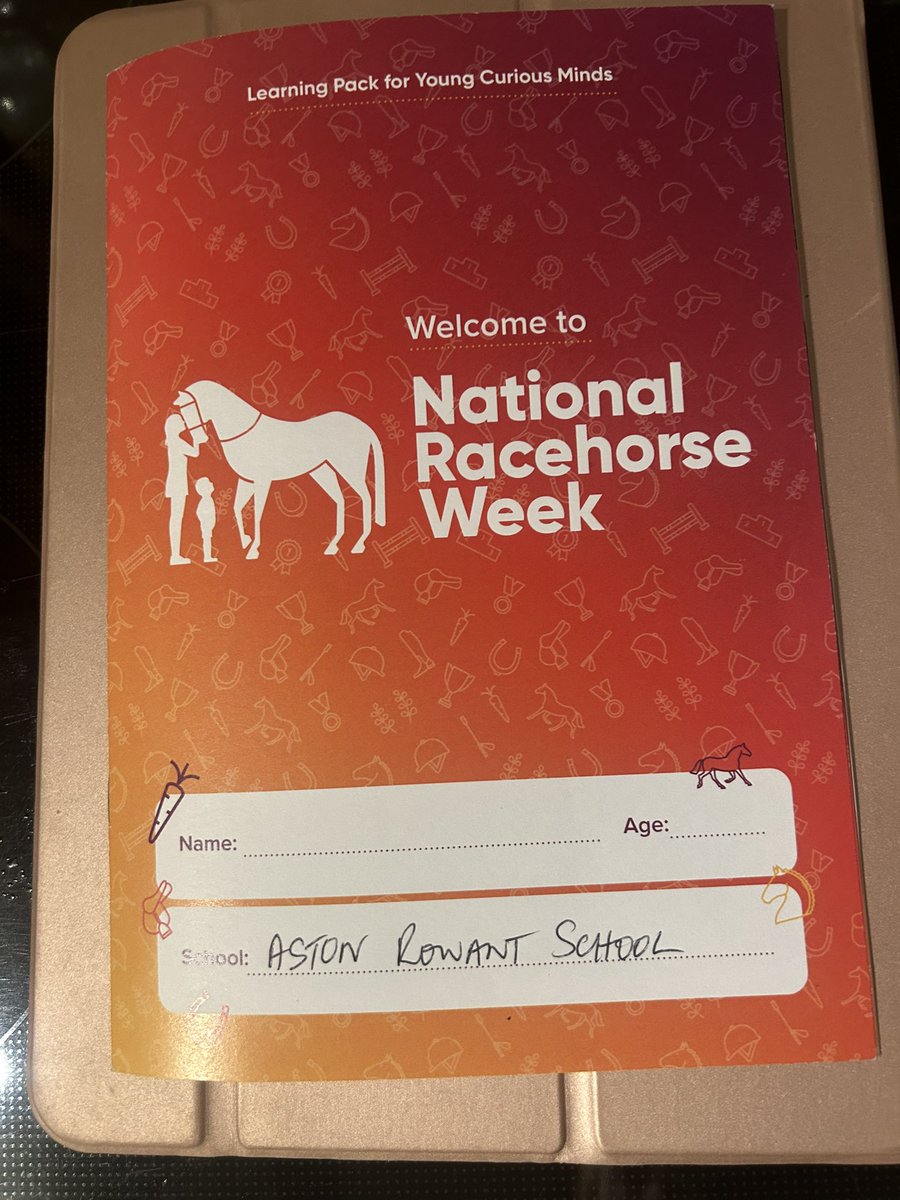 LawneyHill's tweet photo. Looking forward to having Aston Rowant School here tomorrow and these fabulous booklets for the children are very informative and fun too. #NationalRacehorseWeek https://t.co/Fw9vRiQd83