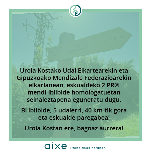 aixegune's tweet photo. @UrolaKostakoUE-rekin eta  @GMFFGM-rekin elkarlanean, eskualdeko 2 PR® mendi-ibilbide homologatuetan seinaleztapena eguneratu dugu.

Bi ibilbide, 5 udalerri, 40 km-tik gora eta eskualde paregabea!

Urola Kostan ere, bagoaz aurrera!

#Aia #Getaria #Orio #Zarautz #Zumaia https://t.co/MOWBeA96z4