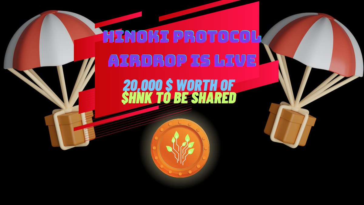 Hinoki #Protocol massive #airdrop worth of 20,000$ is live which is only for our Early supporters and Community members. Join and get an chance to Earn massive $HNK tokens which will be distributed 24 hours before #CEX #listing.

Join our #Airdrop bot : t.me/HinokiProtocol…