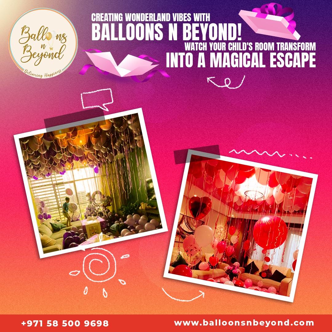SplashnBounce's tweet photo. Transform your kids's room into a colorful wonderland with Balloons N Beyond!🌟🎈Let the balloons do the talking and giggles do the walking. 🌈👱👩#ballonsMagic#KidsRoomDecor#Balloons N Beyond https://t.co/9BGAW7sljY