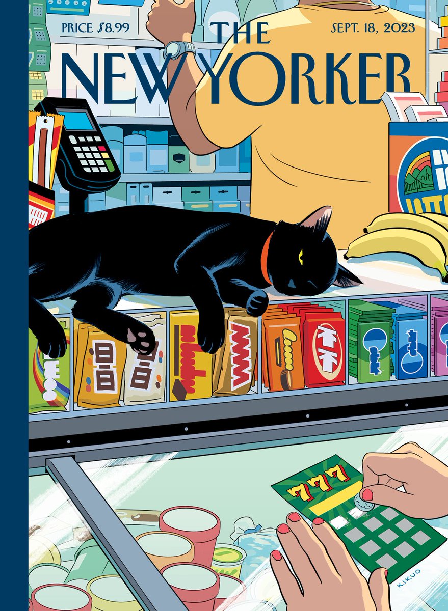 The cover for this week’s issue of the New Yorker is “Bodega Cat,” by R. Kikuo Johnson.