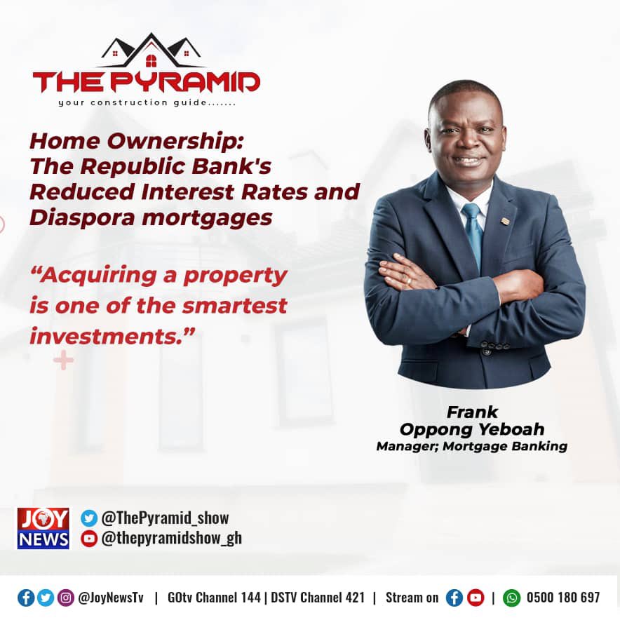 ThePyramid_Show's tweet photo. "Acquiring a property is one of the smartest investments." #AffordableHousing #ThePyramidShow @RepublicBankGh https://t.co/lkqaCig3mJ
