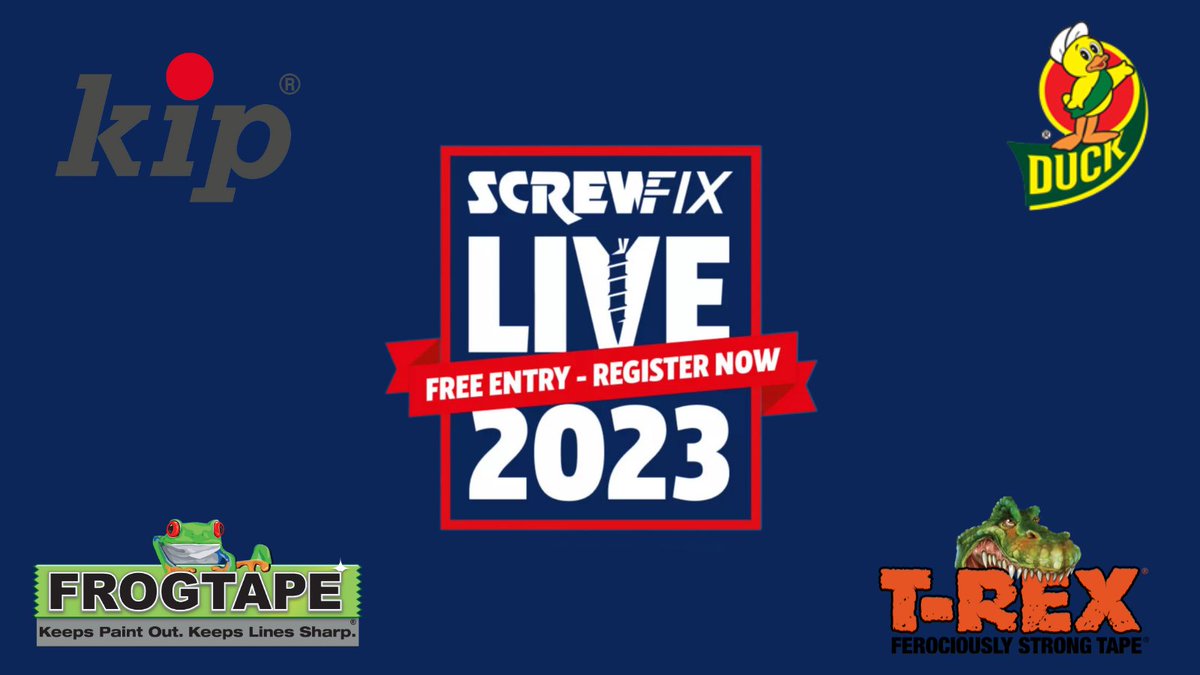 We're pleased to announce we will be at the Screwfix Live Show!

The show will be taking place from the 22nd-24th of September 2023 in Farnborough.

Tickets are free, get yours here: screwfix.com/landingpage/sc…  

#DuckTape #ScrewFixLive #TradeShow