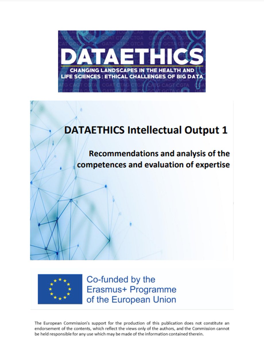 Are you interested in the experiences and observations of the DATAETHICS experts? 

Review our Intellectual Outputs:

- Recommendations and analysis of the competences and evaluation of expertise
dataethics-eurolife.eu/wp-content/upl…

- DATAETHICS Handbook
dataethics-eurolife.eu/wp-content/upl…