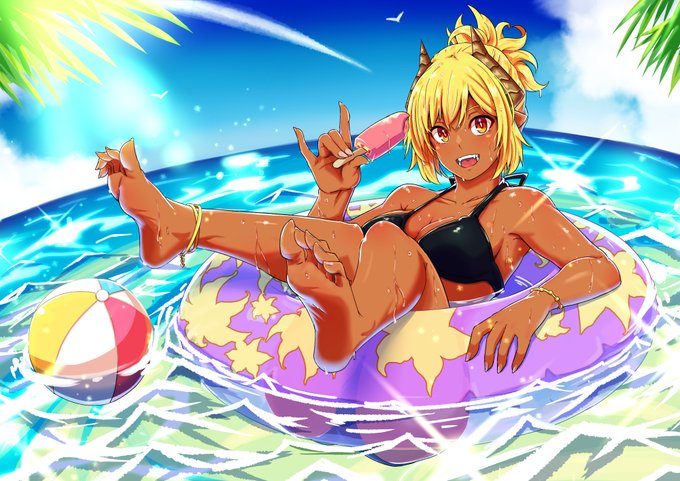 #夏が終わりそうだし今年描いた水着絵を貼ろう
個人的にお気に入りのやつ 