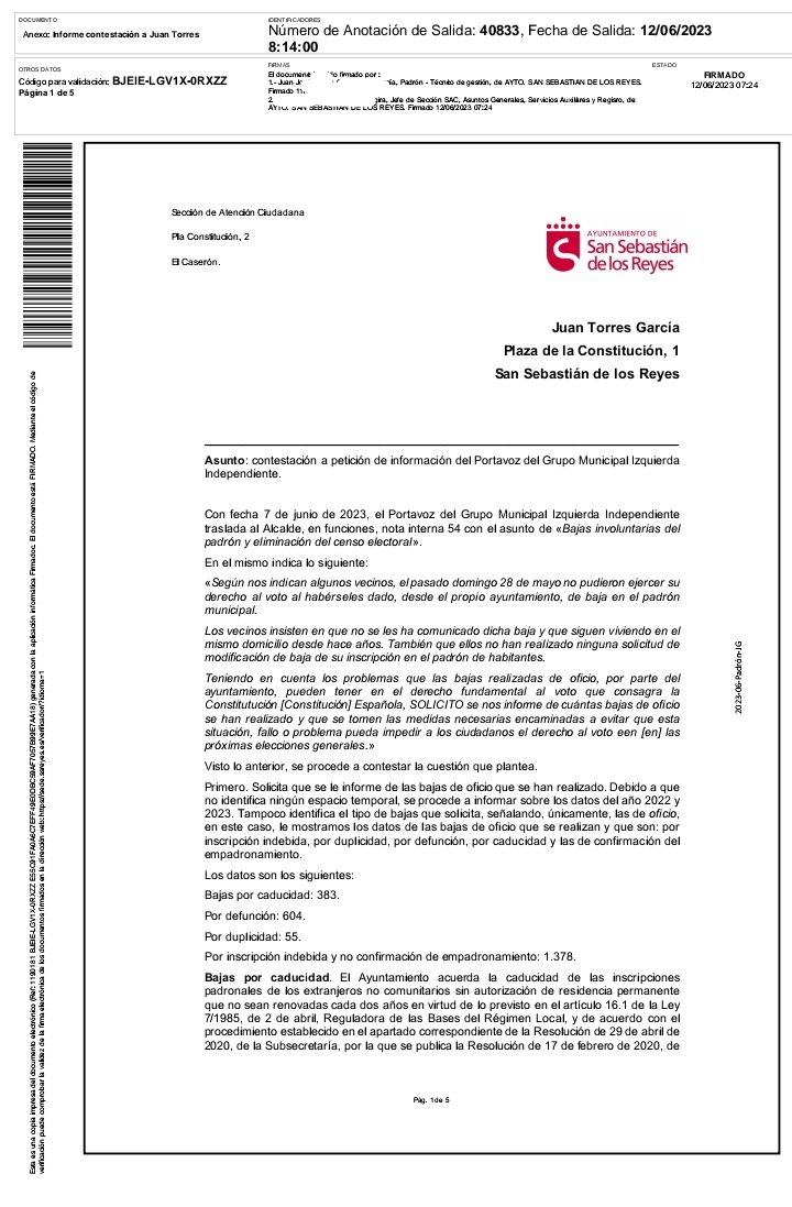 IISanse's tweet photo. Está situación ya la denunció nuestro concejal @juantorresga a primeros de junio. Se remitió escrito al alcalde Narciso Romero denunciando que se privó de votar a cientos de vecinos. 👇 Aquí nuestro escrito y parte de la contestación del gobierno anterior.  Una vergüenza. https://t.co/lAhMORboNX