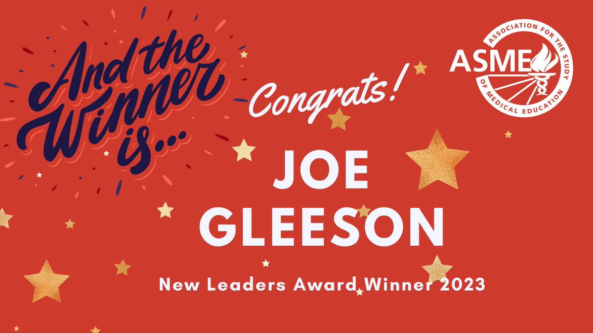 Association for the Study of Medical Education (@asmeofficial) on Twitter photo 📢🏆Congrats to Joe Gleeson our New Leaders Award winner! Find out more about the award and Joe's submission👉asme.link/NLA23Winner
#MedEd <a href="/JoeOAFC/">Joe</a> <a href="/MidYorksMESH/">MESH</a> <a href="/MidYorkshireNHS/">Mid Yorkshire Teaching NHS Trust</a> <a href="/mistapage/">Michael Page</a> <a href="/Megan_EL_Brown/">Megan Brown</a> 📢🏆Congrats to Joe Gleeson our New Leaders Award winner! Find out more about the award and Joe's submission👉asme.link/NLA23Winner
#MedEd <a href="/JoeOAFC/">Joe</a> <a href="/MidYorksMESH/">MESH</a> <a href="/MidYorkshireNHS/">Mid Yorkshire Teaching NHS Trust</a> <a href="/mistapage/">Michael Page</a> <a href="/Megan_EL_Brown/">Megan Brown</a>