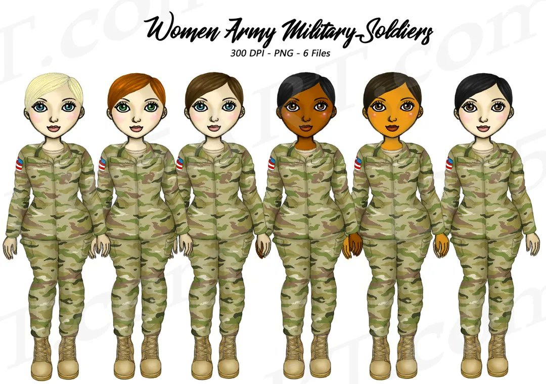 Female Army Veteran Troops sublimation clipart Download - buff.ly/39r1cY2