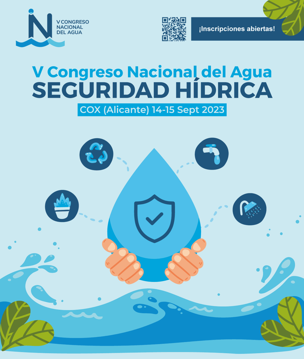 #Cox acoge este jueves y viernes el V Congreso Nacional del Agua 💧. El tema principal será la seguridad hídrica. #AguasdeAlicante estará presente en esta cita en la que participa nuestro responsable de I+D+i Iñaki Casals. #AguasdeAlicanteEstamosAquí #CongresoNacionaldelAgua