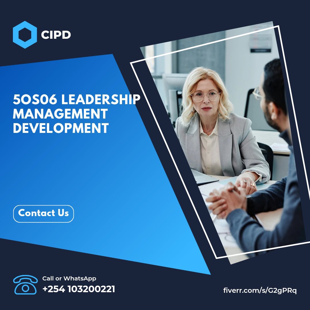 Need help navigating CIPD 5OS06 Leadership and Management Development assignment? I got you covered! I can assist you with your assignment! fiverr.com/s/G2gPRq 
#CIPD5OS06 #LeadershipDevelopment #ManagementSkills #CIPDassignmenthelp