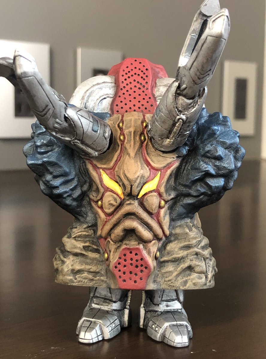 三面ロボ頭獣ガラオンのソフビ改造&リペイント完成しました