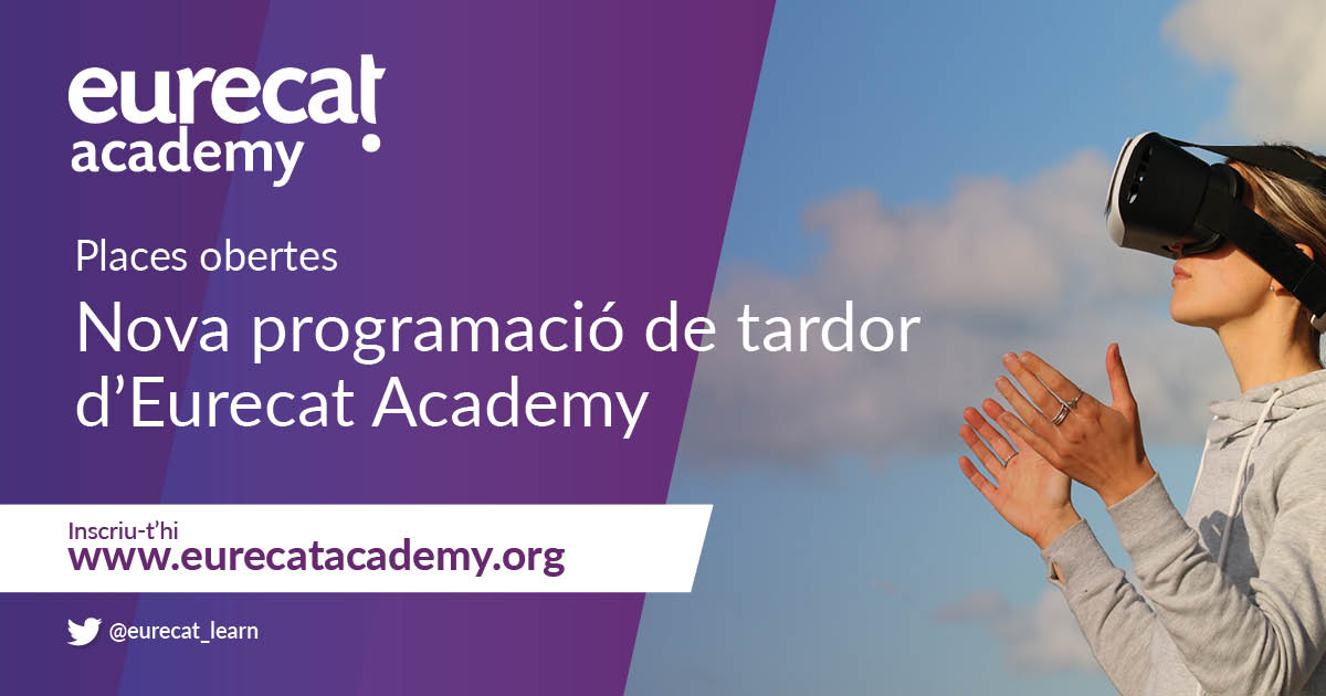 Tornem a una intensa programació de tardor amb places obertes per cursos d'especialització com #metavers, #Python, #impressió3D, patronatge i més i també amb els programes de #FormacióSuperior Reserva ara la teva plaça! eurecatacademy.org/ca/formacio-su…