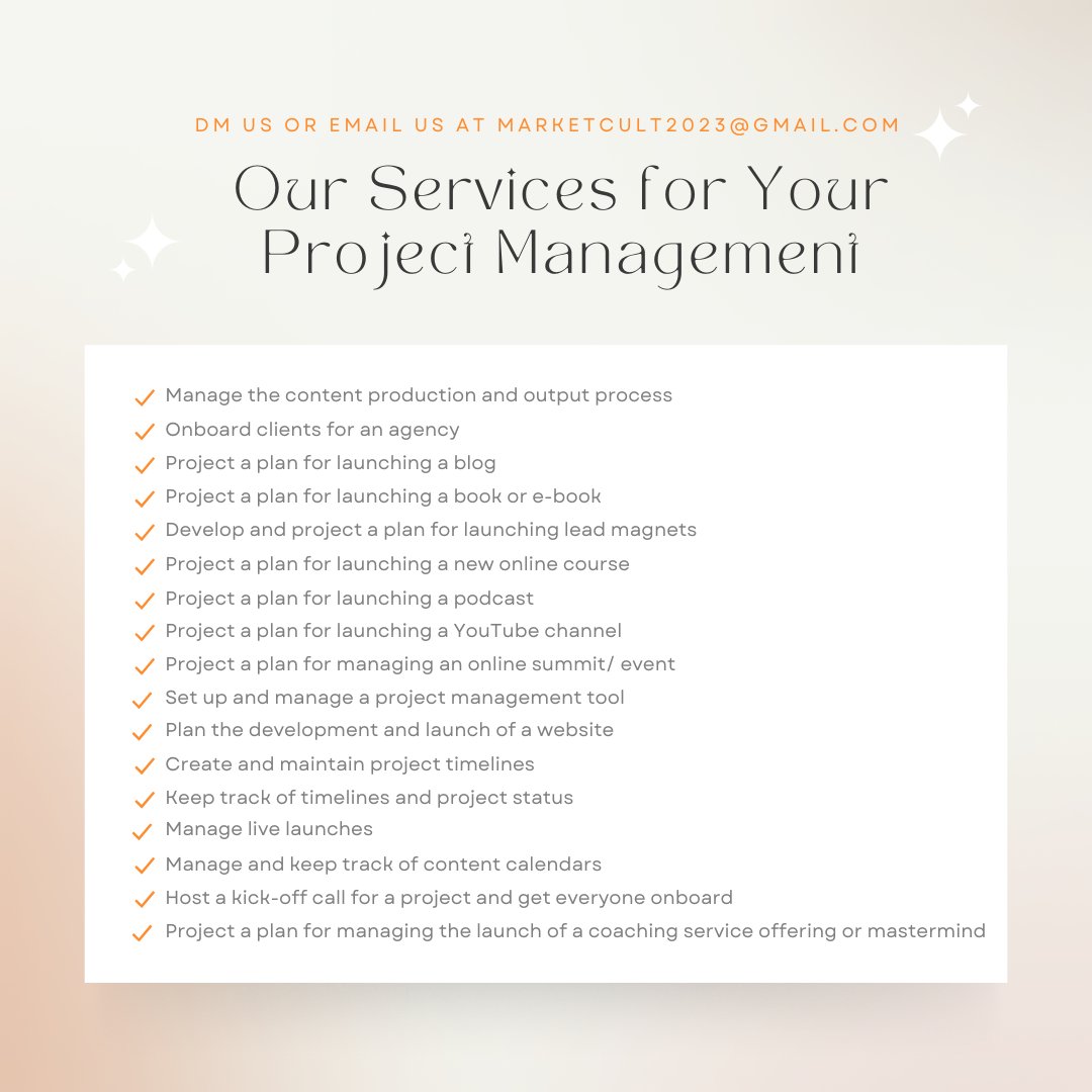 MarketCult's tweet image. 🚀 Need a break from the daily grind? We&apos;ve got you covered! 😌 Let us help you release from the workload and regain your peace of mind.

#WorkloadRelief #stressfree #TakeABreak #entrepreneurship #entrepreneurlife #marketing #marketingservices #projectmanager #projectmanagement