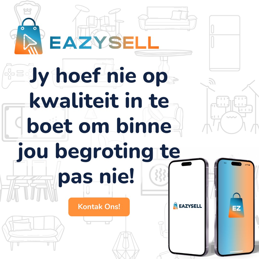 EazySell_'s tweet image. Kry die beste sonder om jou begroting te oorskry. 🌟 By EazySell gaan gehalte nooit verlore nie! Volg ons Facebook Groep want by EazySell kry jy tweedehandse items met aanpasbare betlings opsies. 🚀
Facebook Groep: facebook.com/groups/eazysel…
#listings #FlexiPay #EazySell #shopnow