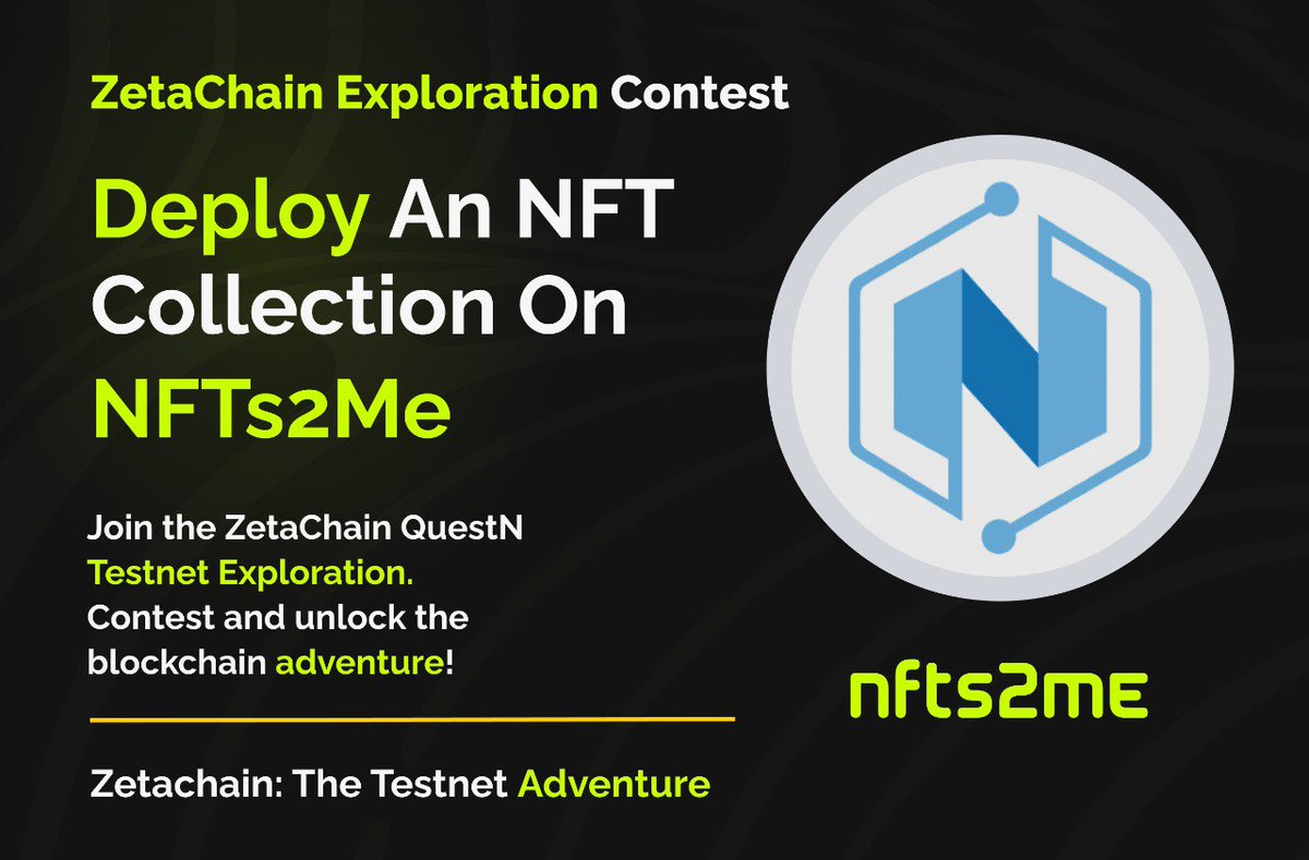 nfts2_me's tweet photo. Zetachain Testnet - Deploy NFT - NFTs2Me 🚀

Ready to explore the Zetachain Testnet?

📌 Contest Tasks:
1. Follow @NFTs2Me: https://t.co/NSTMIwLHG3
2. Deploy NFTs: https://t.co/alB7ZhPTTO

Join the contest: https://t.co/eyjPiXTZO1

#ZetachainTestnet #Blockchain #Contest https://t.co/gXTX4Lkpbm