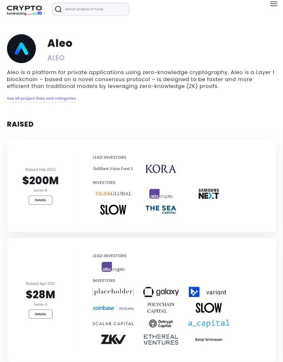 🔥#Retroactive #Airdrop 

😘 Retro cùng Pifi5 |  #AleoBlockchain

Dự án Aleo - Blockchain Layer1 raise $298M từ các nhà đầu tư như: A16z, SoftBank, Samsung Next, Coinbase Ventures, Polychain Capital (những ông lớn nhất trong thị trường đầu tư crypto).

Aleo là dự án