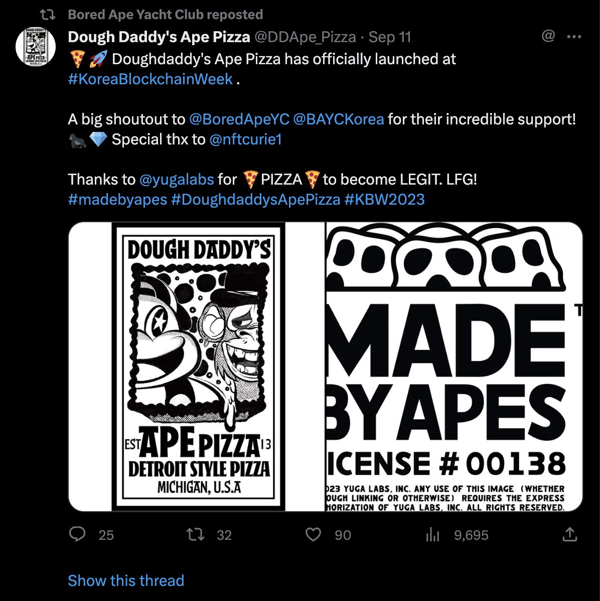 Dough Daddy's Ape Pizza tweet media