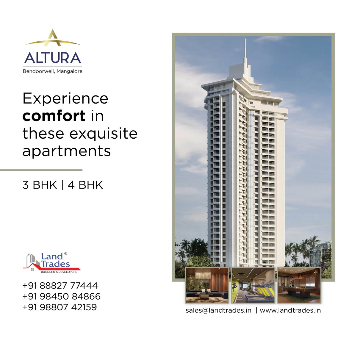 Elevate your lifestyle with the exclusivity of Land Trades Altura. 𝐃𝐢𝐬𝐜𝐨𝐯𝐞𝐫 𝐬𝐩𝐚𝐜𝐢𝐨𝐮𝐬 𝟑 𝐁𝐇𝐊 𝐚𝐧𝐝 𝟒 𝐁𝐇𝐊 𝐟𝐥𝐚𝐭𝐬 𝐚𝐯𝐚𝐢𝐥𝐚𝐛𝐥𝐞 𝐟𝐨𝐫 𝐬𝐚𝐥𝐞 𝐢𝐧 𝐌𝐚𝐧𝐠𝐚𝐥𝐨𝐫𝐞, your perfect home awaits.

#3bhkflatsforsale #4bhkflatsforsale #flatsforsale