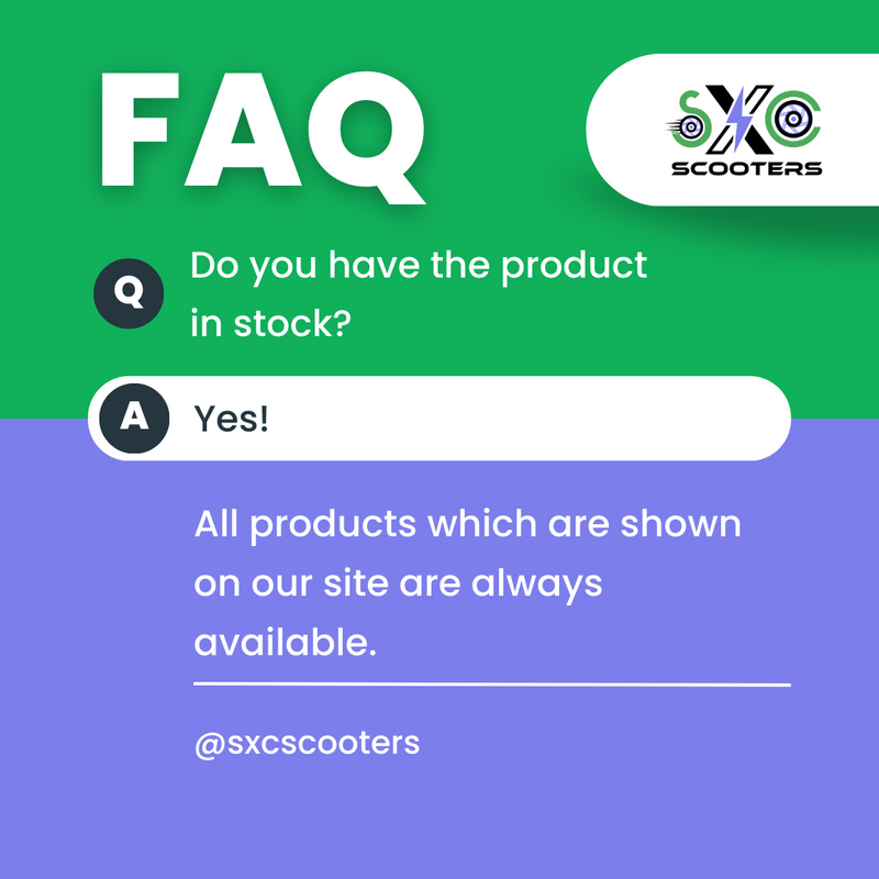 😊 No worries! All products which are shown on our site are always available. 🔔 Got more questions? Visit our FAQ page here: sxcscooters.com/pages/faq #ScootCityLtd #ElectricScooters #Escooters #ElectricalScooter #Ebikes #ElectricBike #Ebike #ElectricBiker #ElectricBycycle