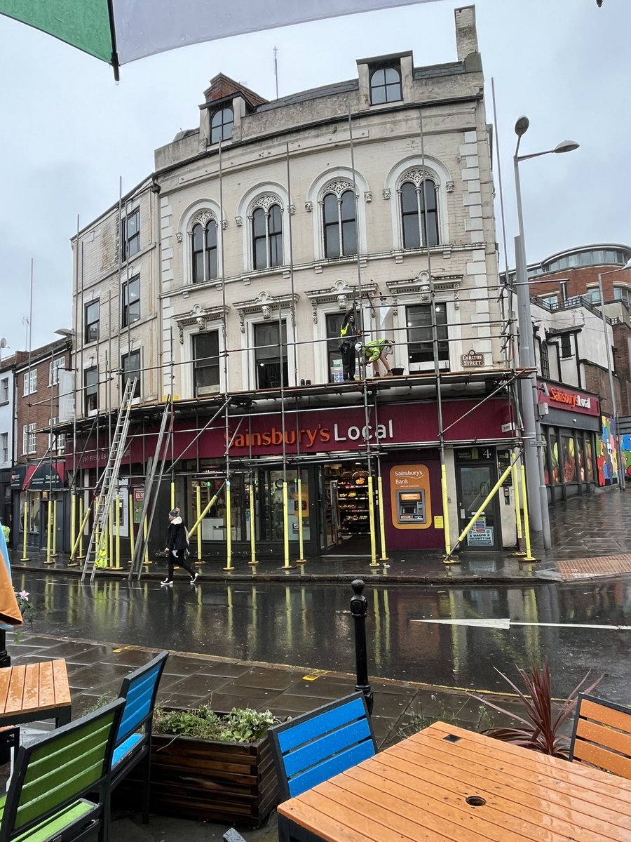 Scaffolding going up at our latest residential project at 4-8 Carlton Street, Nottingham
