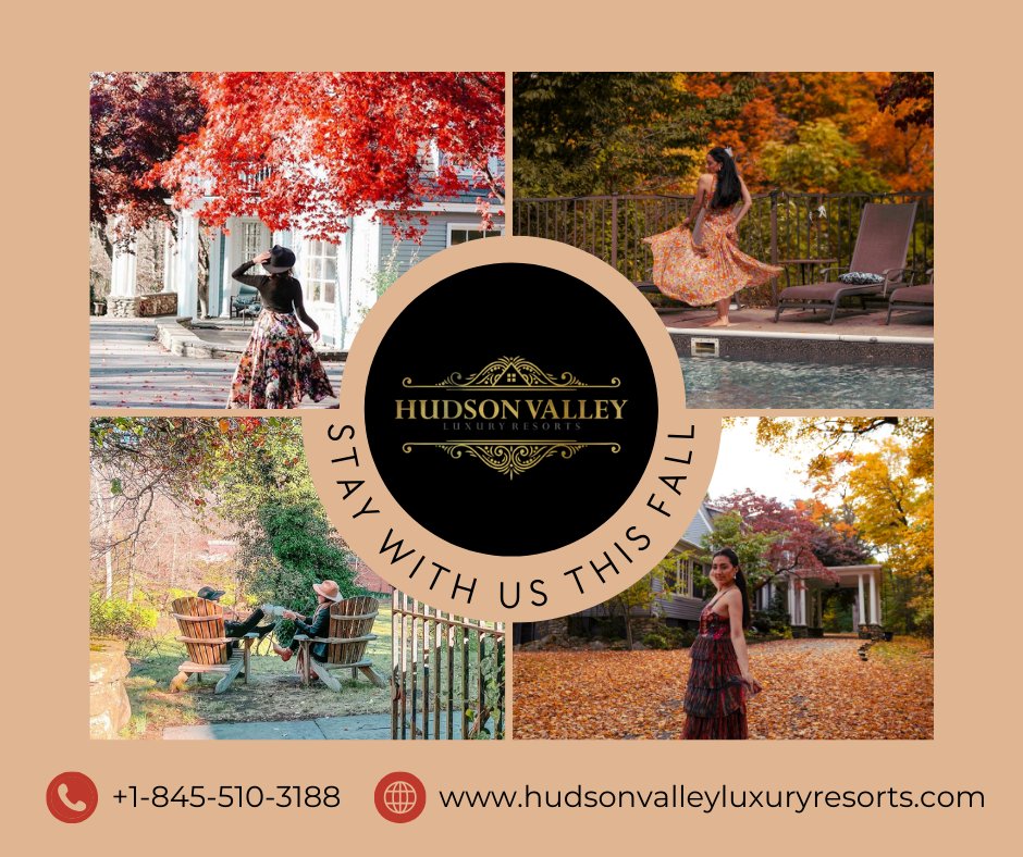 🍂 Explore the magic of the Hudson Valley this fall with Hudson Valley Luxury Resorts.  🍁

Their stunning vacation homes are nestled amidst the breathtaking autumn foliage, offering the perfect escape. Discover your ideal fall getaway today!