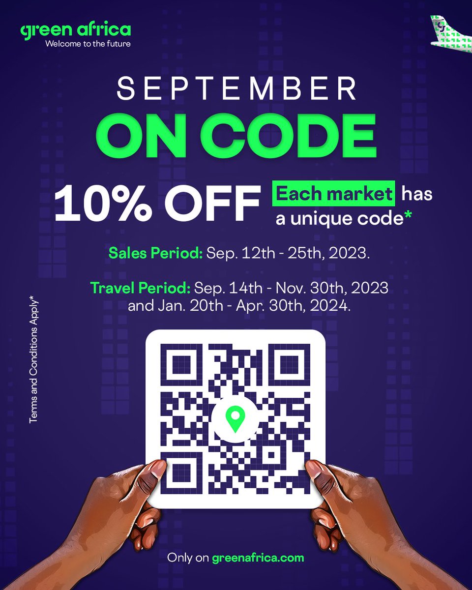 September still has some goodies!

The time is 3pm😉
  
Visit greenafrica.com to book affordable flights.