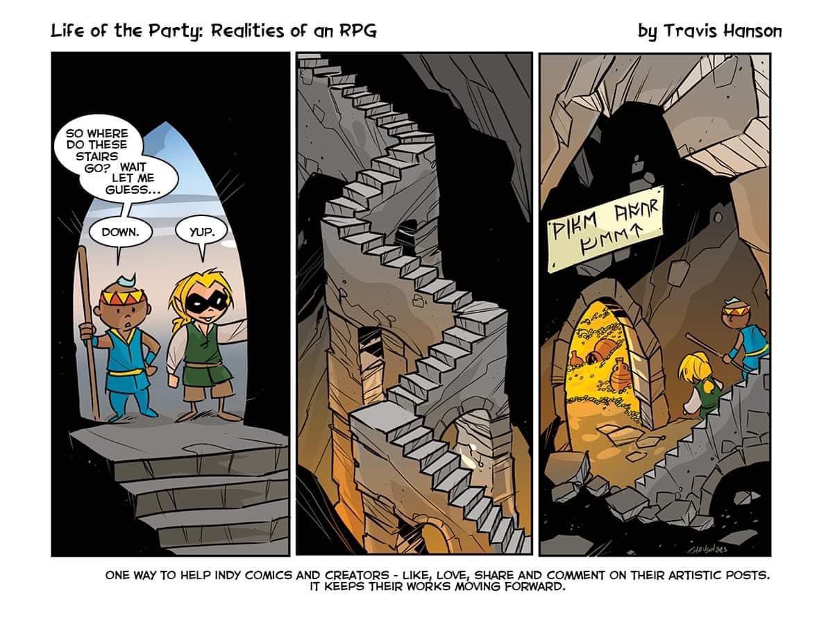 Travsthebean's tweet photo. Life of the party 1873 the great plan (5/?) 

#comics #webcomics #ttrpg #dailycomics #rpg #dungeonsanddragons #fantasyart https://t.co/Ao1a3vMv9g