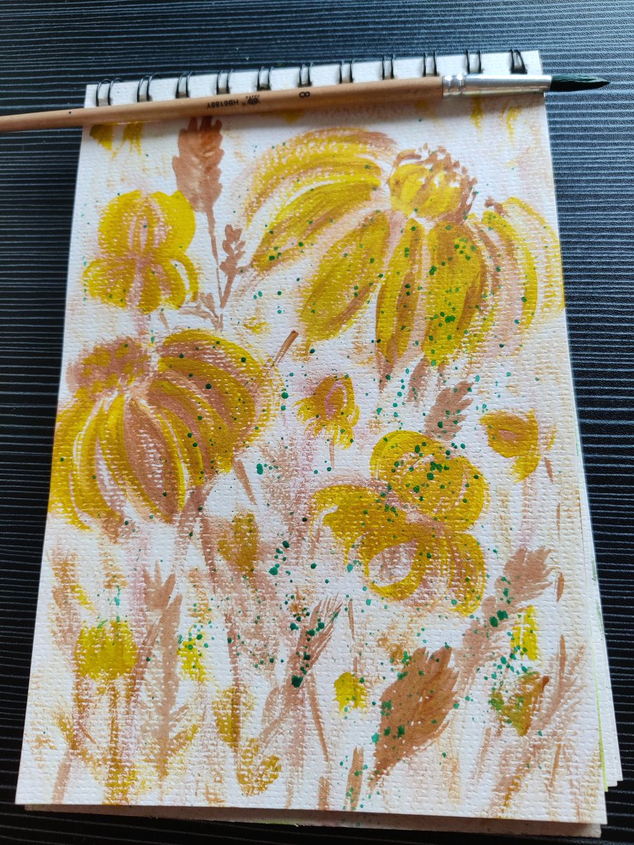 DangBui5's tweet photo. “Yellow is capable of charming God.” ~ Vincent Van Gogh

#art #yellow #aquarelle #watercolor #Flowers #Practice #KeepGoing #relaxing https://t.co/ZHG6yJEeLB