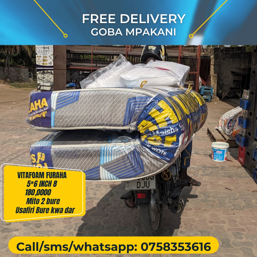 magodoro_p's tweet photo. Agiza Godoro kutoka kwetu Magodoro Empire tukuletee Mpaka ulipo.
Usafiri ni Bure mpaka ulipo.
Pia utapata mito 2 bure.
Call/Whatsapp: 0758353616
#magodoro #matress #qflmagodorododoma #vitafoammattress #tanfoamarusha #tanfoamarusha #usingizi #tanfoampremium #delivery https://t.co/lqtTzcUo4T
