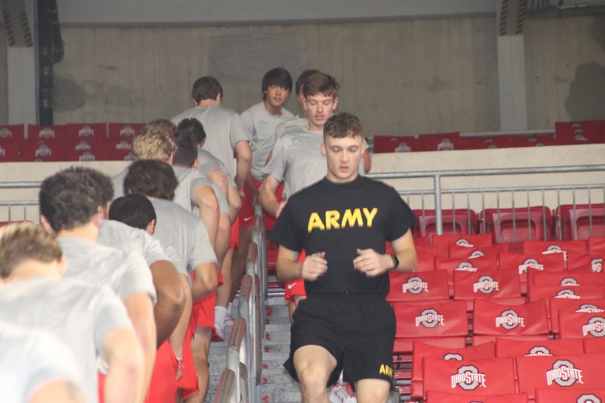 OhioStateMLAX's tweet photo. Our men started their week at the Ohio State ROTC's annual 9/11 stair climb, honoring those who made the ultimate sacrifice. 

#NeverForget https://t.co/XDbIGPFcqT