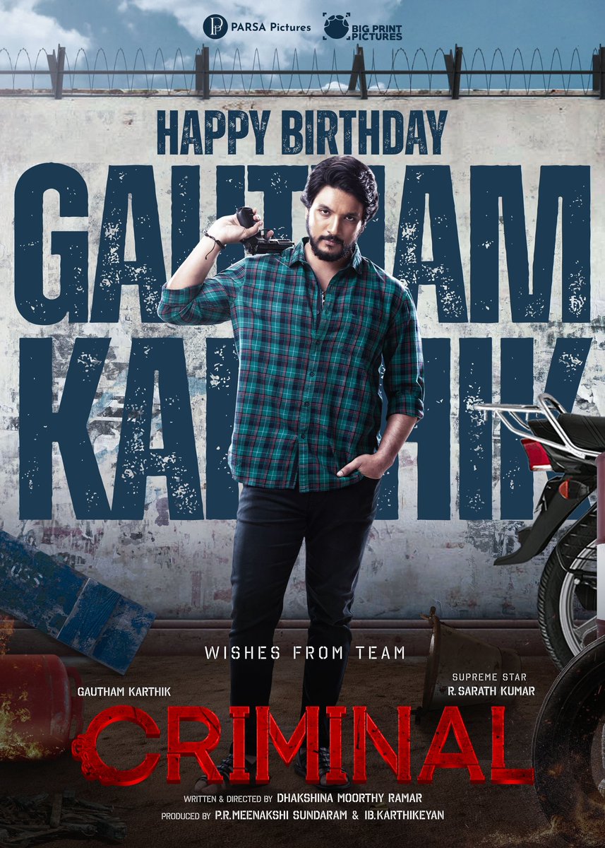 Sivaprasanth5's tweet photo. Team #Criminal Wishing a fantastic Happy Birthday to the hero @Gautham_Karthik ! 🎂

#HBDGauthamKarthik 
#GauthamKarthik https://t.co/I6sGoW6FVT
