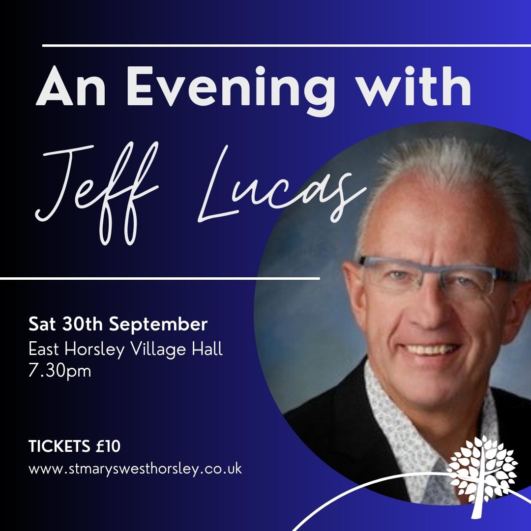 Prolific Christian author and international speaker, Jeff Lucas, will be coming to Horsley on Saturday 30th September. Tickets are £10 each to include a glass of wine/soft drink. Available to buy using the link below. All welcome!
stmaryswesthorsley.churchsuite.com/events/lwfzvg68