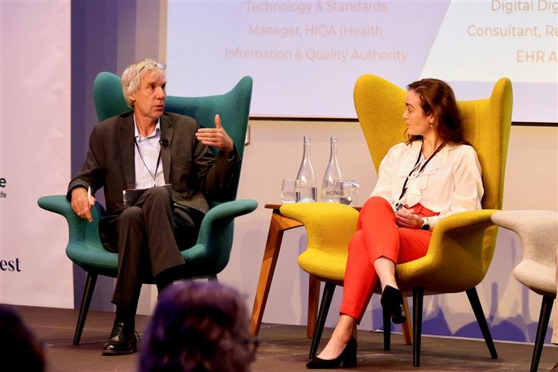 HSETandT's tweet photo. CIO of HSE and eHealth Ireland @frthompson  joins a panel discussion on how to unlock the full value of our investment in eHealth. Fran spoke on the importance of delivering on ongoing strategies and projects and making them a reality. #SmartHealthSummit2023
@Health_Summits https://t.co/mkICt6txJz