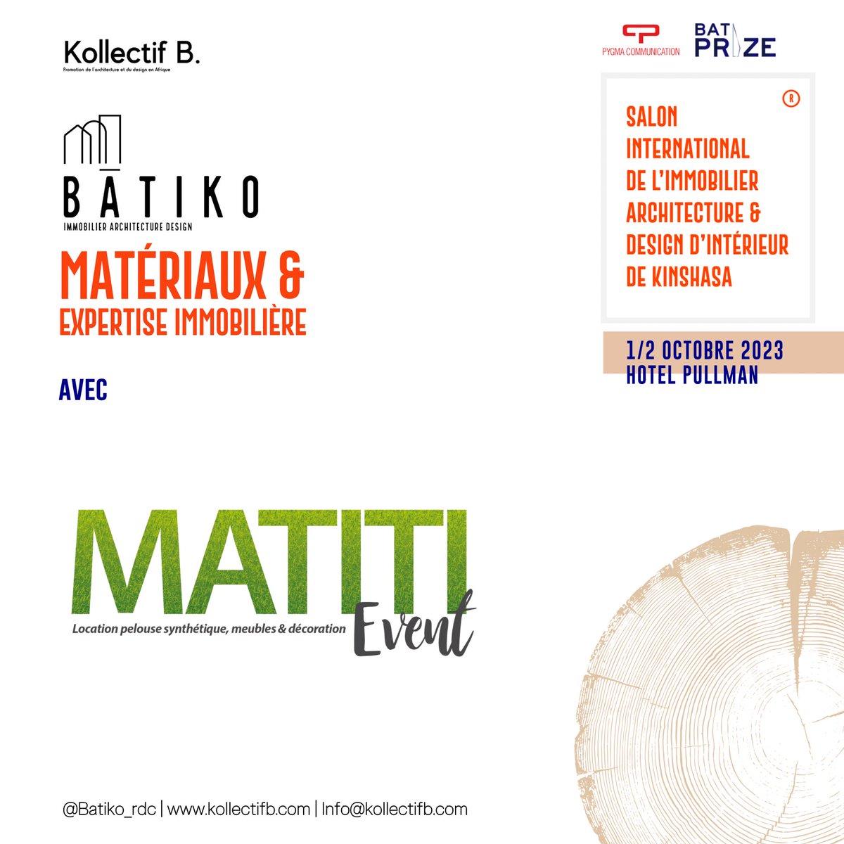 batiko_rdc's tweet photo. [ Batiko : NOS SPONSORS ]

➡️ Pour cette édition spéciale du grand salon Batiko, nous avons l'honneur de compter sur notre sponsor @Matiti_event experts en location de pelouse synthétique, mobilier et décoration.
🗓️ Retrouvez les 1-2 Octobre au Pullman Hôtel 

#Batiko #Sponsors https://t.co/HPxOPp8RH1