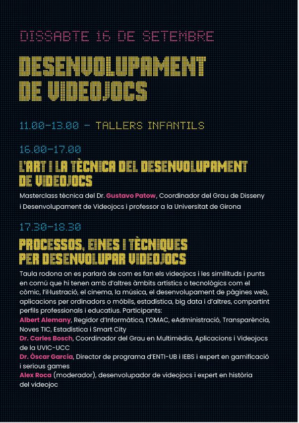 ✏️Reserveu la data! Aquest dissabte dia 17 tornen les Jornades d'Entreteniment digital de Figueres, trobades divulgatives sobre la temàtica dels videojocs.Dissabte compartirem experiències sobre el desenvolupament dels videojocs amb experts de diferents disciplines.
#VideojocsMjc
