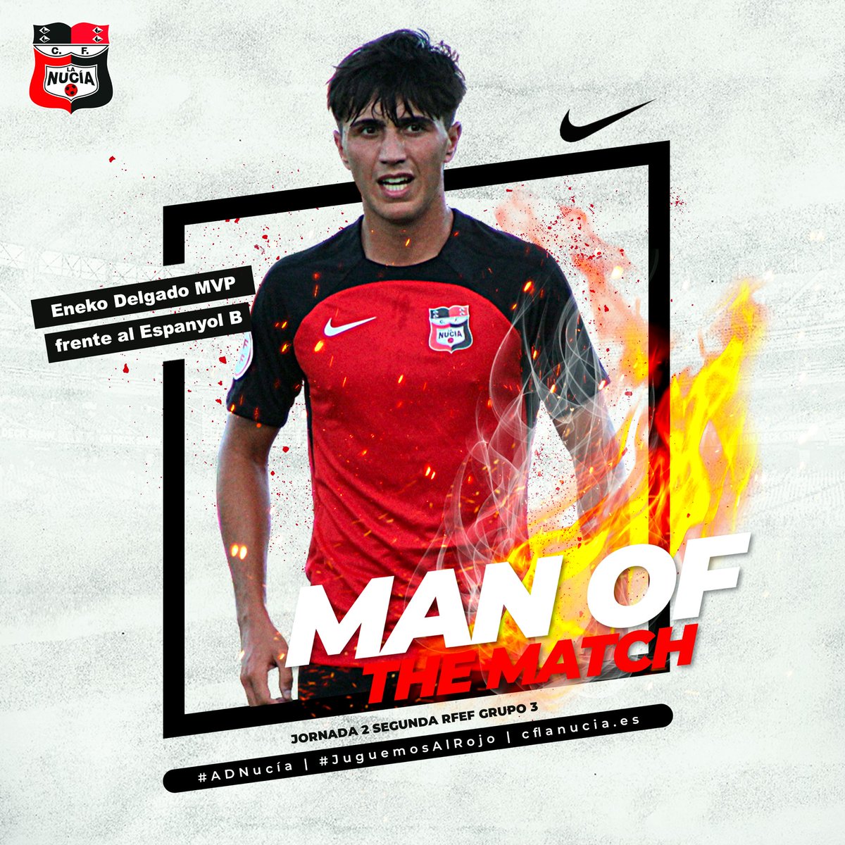 🔴🅒🅕🅛🅝🔴 

𝗠𝗩𝗣 | <a href="/DelgadoEneko/">Eneko Delgado</a> elegido por los aficionados MVP 🆚 <a href="/RCDE_La21/">RCD Espanyol Futbol Base - Dani Jarque | La21</a>. 🌟 

El centrocampista fue de los más activos en ataque para los nucieros. 🌪️ 

#JuguemosAlRojo ♥️

#ADNucía 🧬 
#LaNucíaCiudadDelDeporte