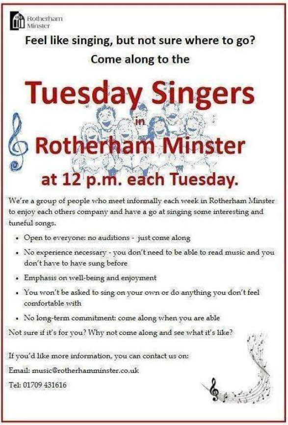 Stag_RosePPG's tweet photo. #tuesday -time to air your vocal chords!! Sing for fun and your well being with the Tuesday Singers. Drop in today, 12 noon #FREE @RothMinster Connections

Give it a try - sing your way to better health☺️
#musicislife #sing #company #singforhealth🎹🎙️🎵🎶👩🏽‍🎤🎶🎶 https://t.co/OGFpHyFhlV