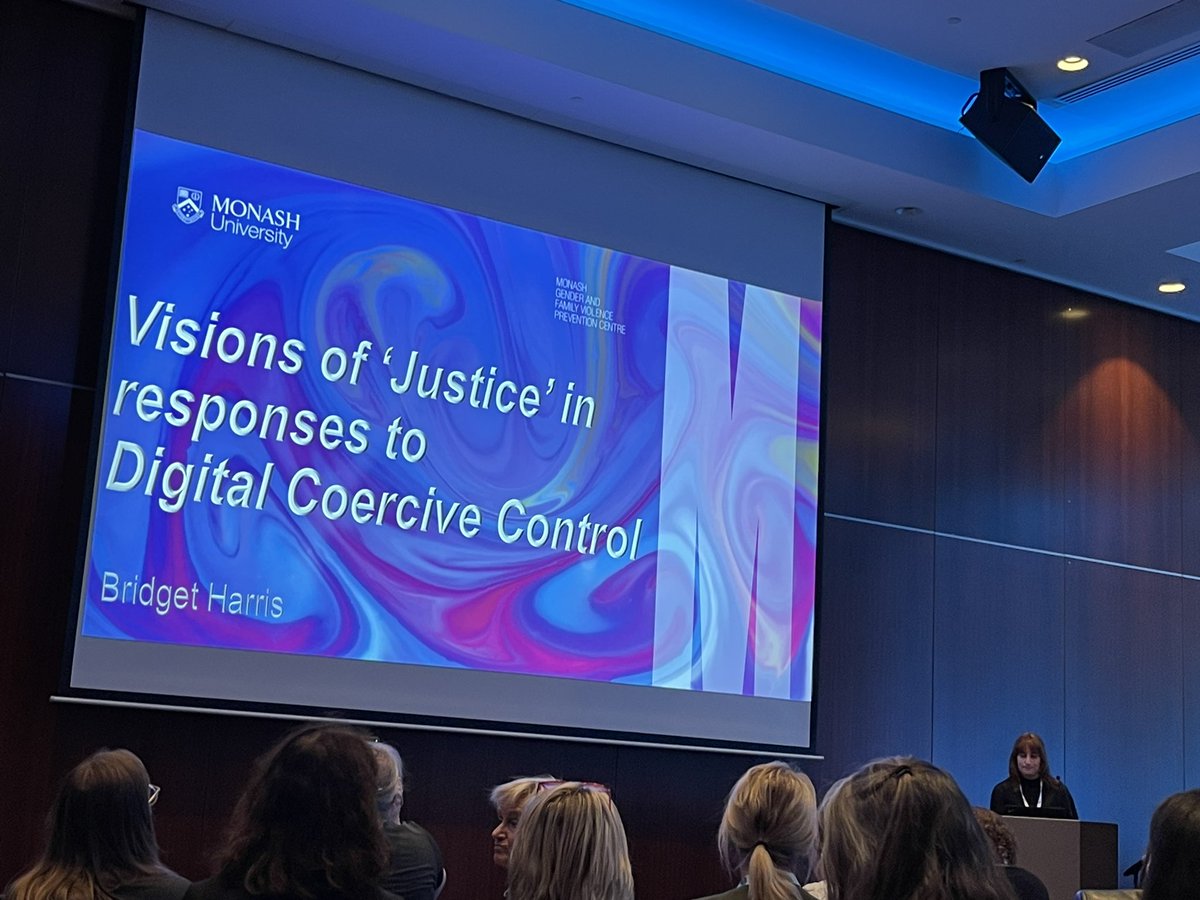 Such an insightful presentation by @DrBridgetHarris on Visions of Justice in responses to Digital coercive control at the panel “Safety, Risk, and Homicide in the Context of Technology-Enabled Domestic Violence” #ecdv2023 #tfsv