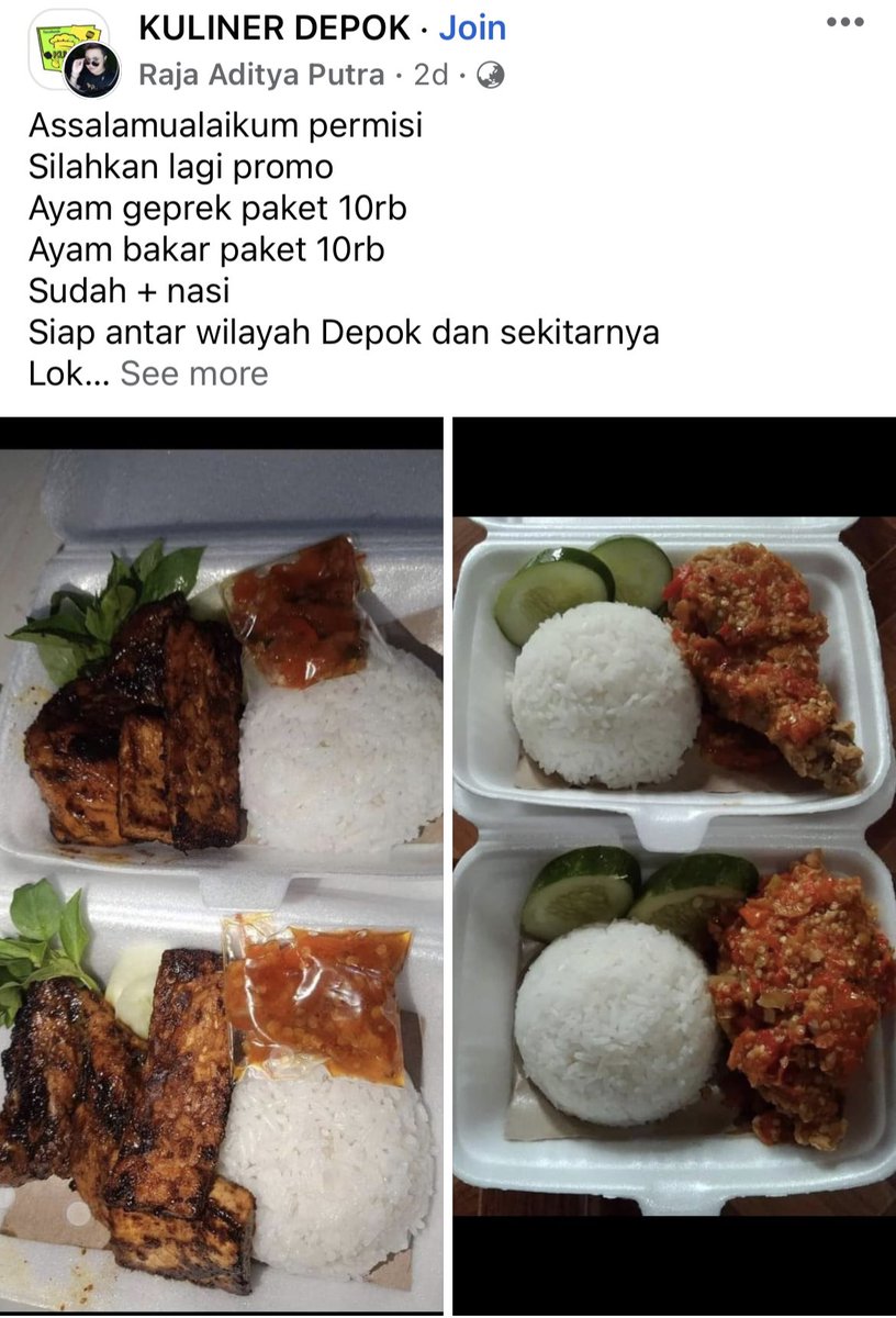 tips hidup hemat:

pesen makanan murah di GROUP FACEBOOK KULINER (KOTA SETEMPAT). selain bantu dagang umkm kecil, rasanya juga enak. 

kadang baik bgt mereka anter sampe depan rumah tp suka gw lebihin (soalnya deserve)