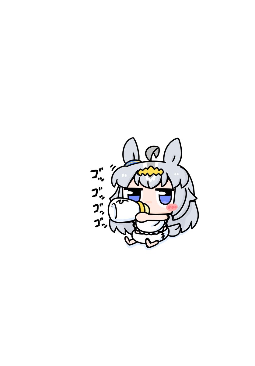 サクラバクシンオー(ウマ娘) 「ばぶばぶ(๑・̑◡・̑๑) #みんなでデフォルメ絵をあげて幸せな気分になろう 」|ブラニンのイラスト