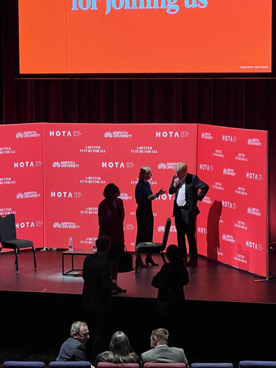 ProBioSkin's tweet image. Enjoyed a wonderful evening with @KerryOBrien &amp;amp; @KristyMuir2 at @hotagc #abetterfutureforall Sad it’s the last of this series but hopeful what comes next will be a worthy progression.  Thank you also @GriffithUniVC #thoughtprovoking #betterfuture #philanthropy