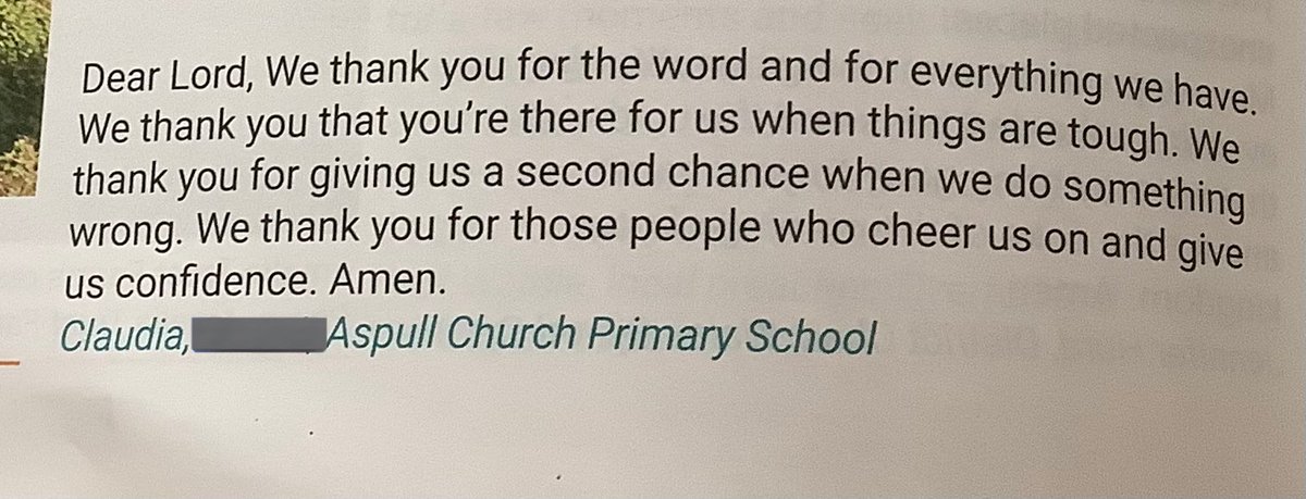 AspullChurchSch's tweet image. We would like to congratulate Claudia on getting her lovely prayer published in the Methodist handbook. ❤️ 
An amazing achievement! #acpsworship #acpsvision