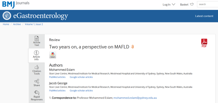 eGastro_BMJ's tweet photo. 🙌 A review paper by Prof. Mohammed Eslam &amp; Prof. Jacob George from Westmead Hospital and University of Sydney. 

'Two years on, a perspective on MAFLD' via

https://t.co/mKE8CwRcvh

@bmj_company @Gut_BMJ @BMJOpen_Gastro @FrontGastro_BMJ https://t.co/JkLqEF7XSs