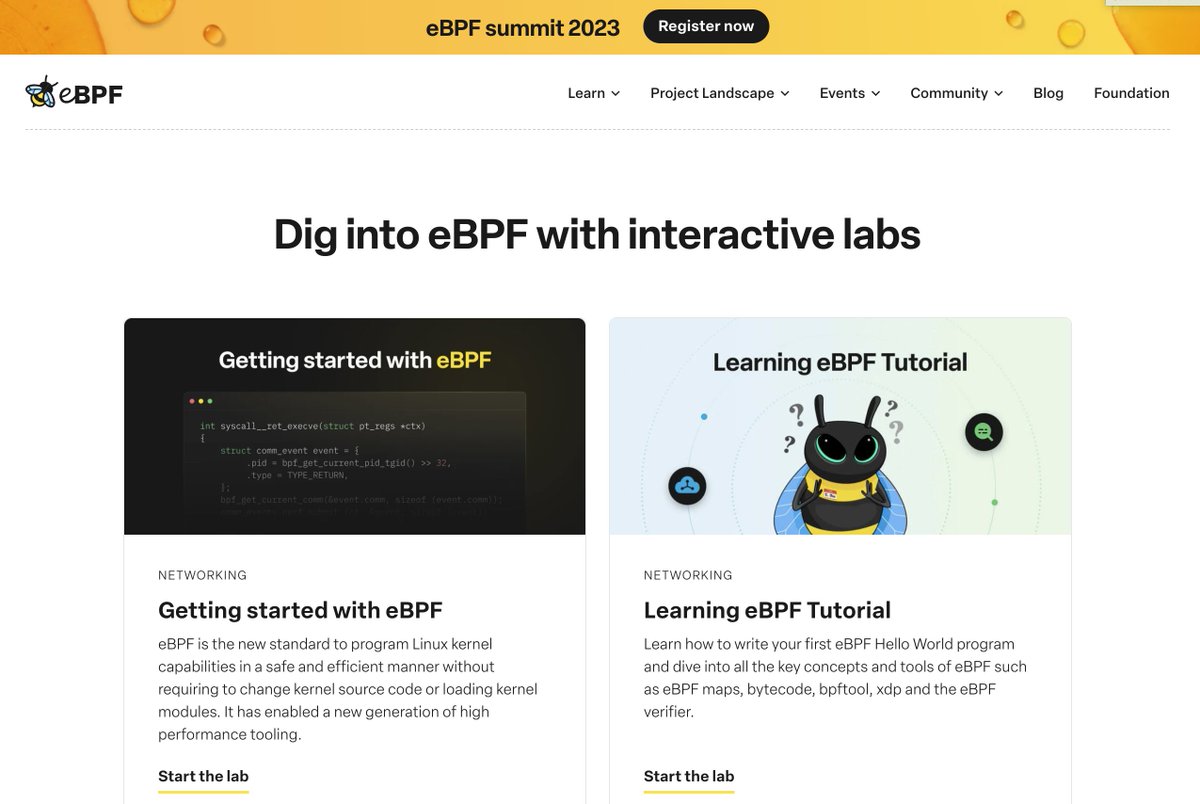 Just in time for @eBPFsummit tomorrow, ebpf.io now has a labs page

Check it out now and get started on your eBPF learning journey today! 

ebpf.io/labs/