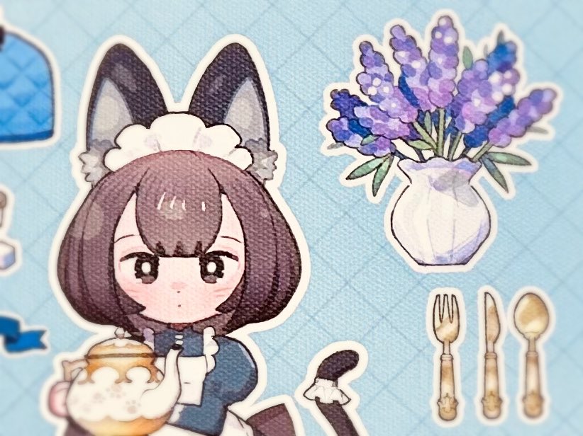 ねこのお茶会展 展示作品のチラ見せです💛 こちらに直筆サインをつけて