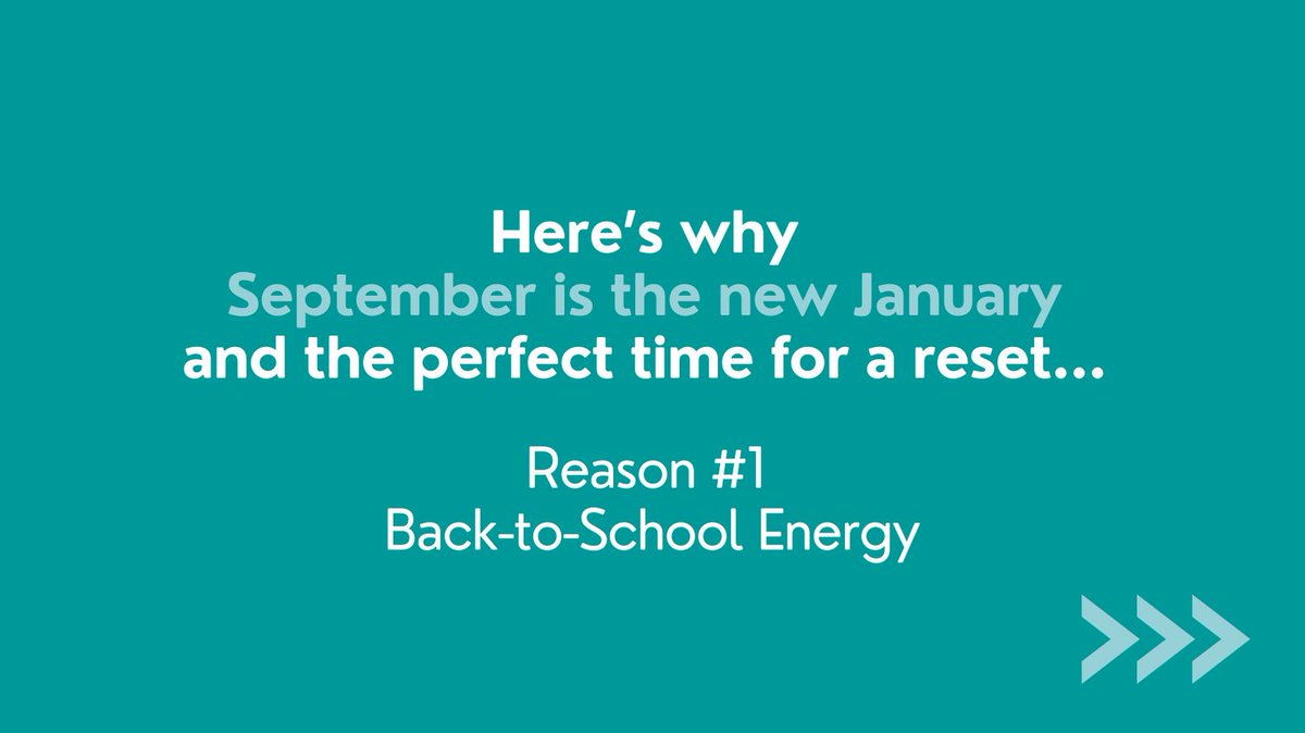 vlachosk's tweet photo. September is the new January...and the perfect time for a #reset. Why? Reason #1: The #BackToSchool vibe brings with it a sense of renewal &amp; #FreshBeginnings.
#LifeCoach #GoalSetting #IntentionSetting #SeptemberReset #LifeCoachForWomen #CoachingTips #AutumReset https://t.co/HjIlT9nPg4