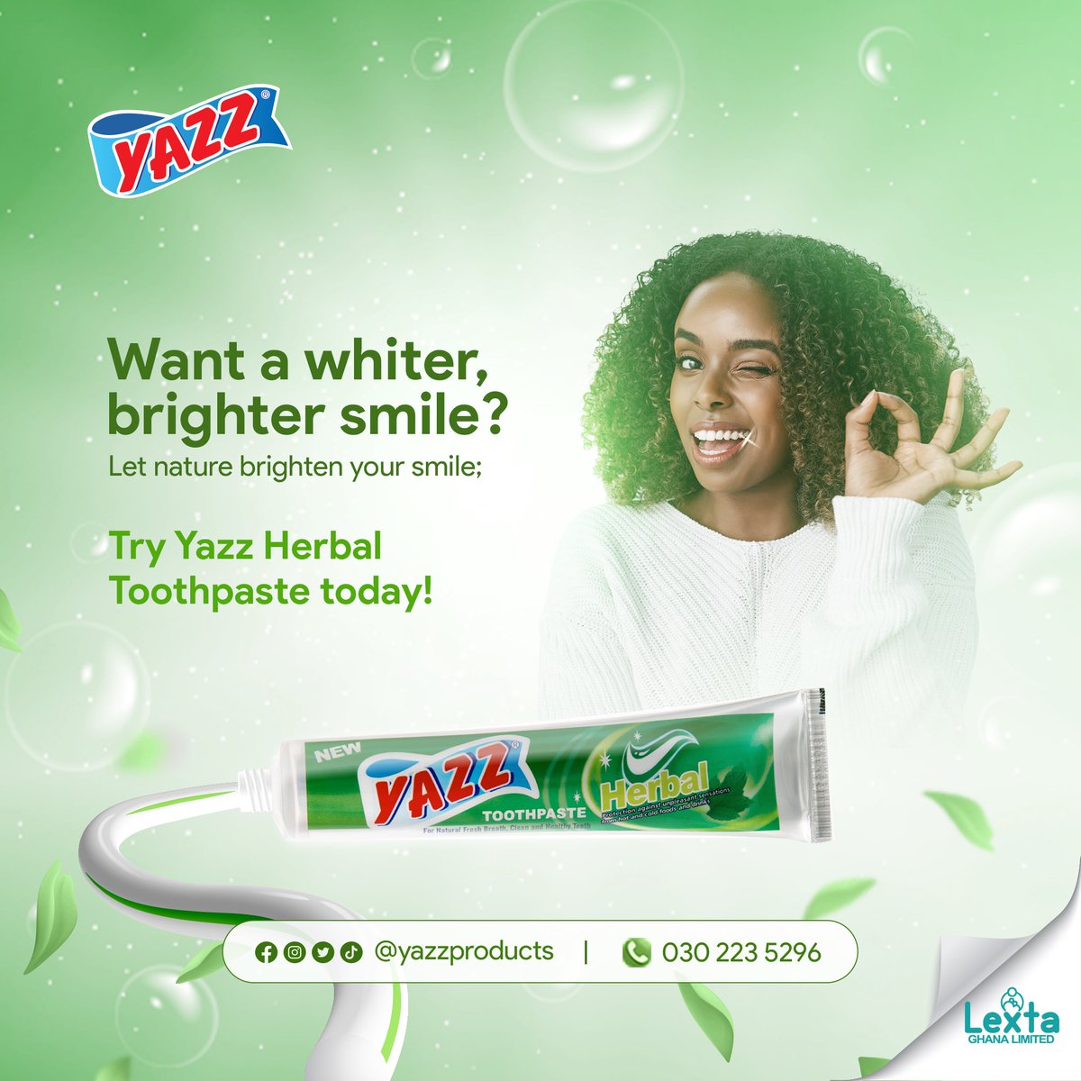 yazz_products's tweet photo. Do you want a whiter, brighter smile?
Let nature brighten your smile;
Try Yazz Herbal Toothpaste today!
#yazztoothpaste #oralhealthcare #toothpaste https://t.co/ZMko6YOL41